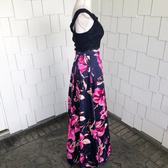 Speechless Women's Navy/Pink Floral/Lace Top/Skirt Two Piece Set sz Junior's 1 - Picture 7 of 7